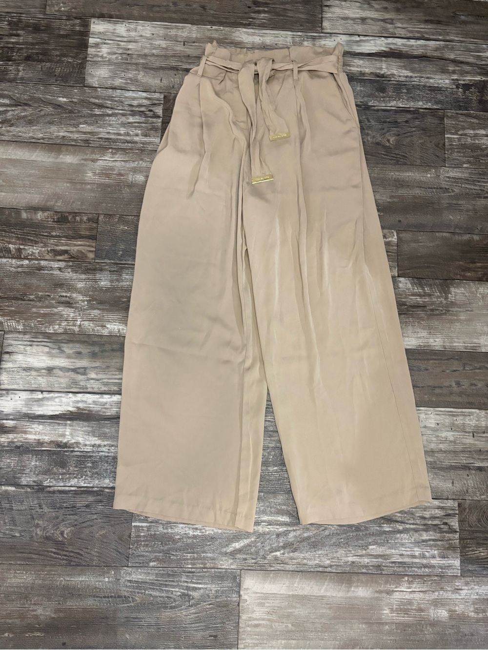 Wide-Leg Pants - Beige